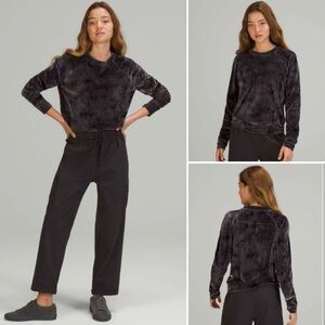 Lululemon Velour Down Crew Interstellar Sweatshirt Sz-4 Goth Yoga Athleisure